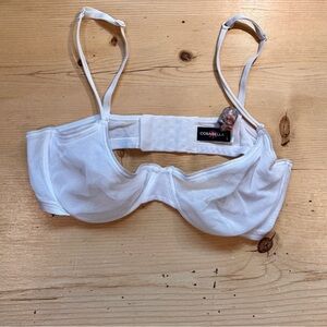 Cosabella Bra Soire Confidence Underwire Molded 36C White Semi-Sheer Mesh EUC